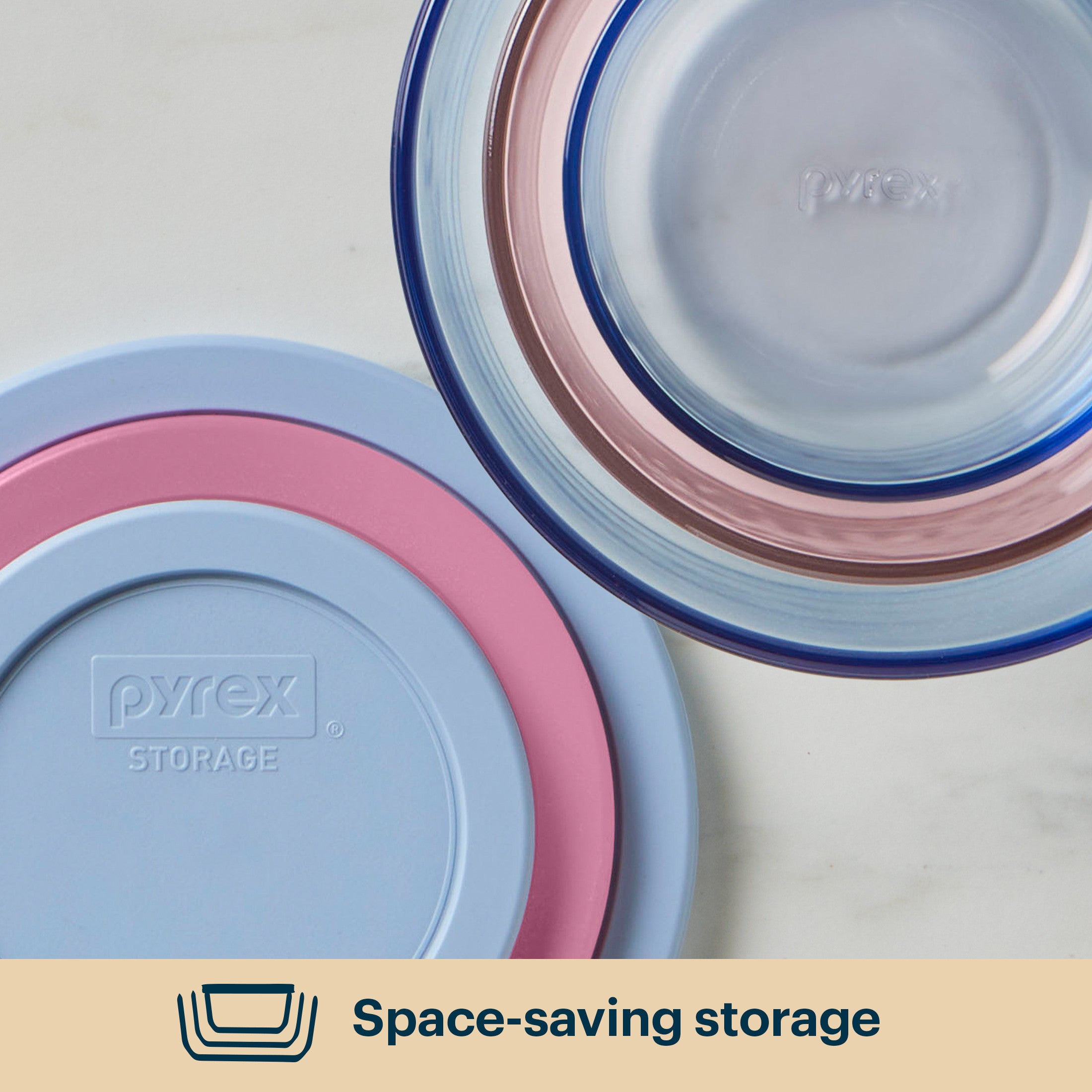 Pyrex® Simply Store® Tinted Glass Round Storage Containers, 10-pc Set, Mixed Colors - Image 5