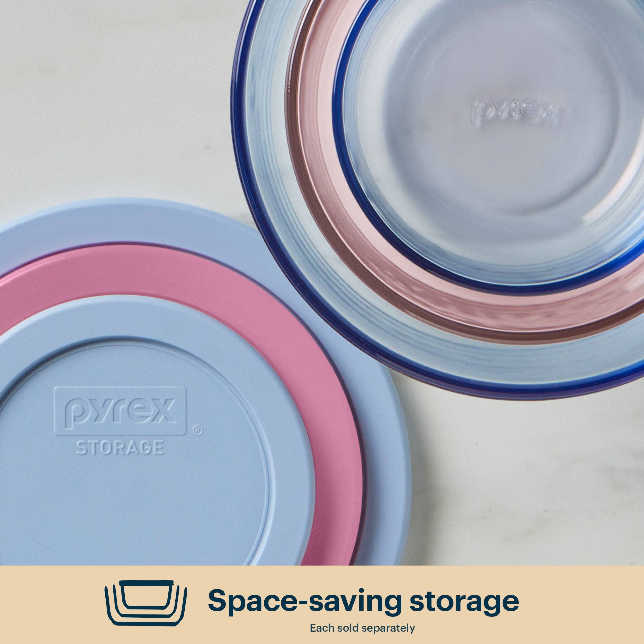 Pyrex® Simply Store® Tinted Glass 4-cup Round Storage Containers, 4-pc Set, Mixed Colors - Image 5
