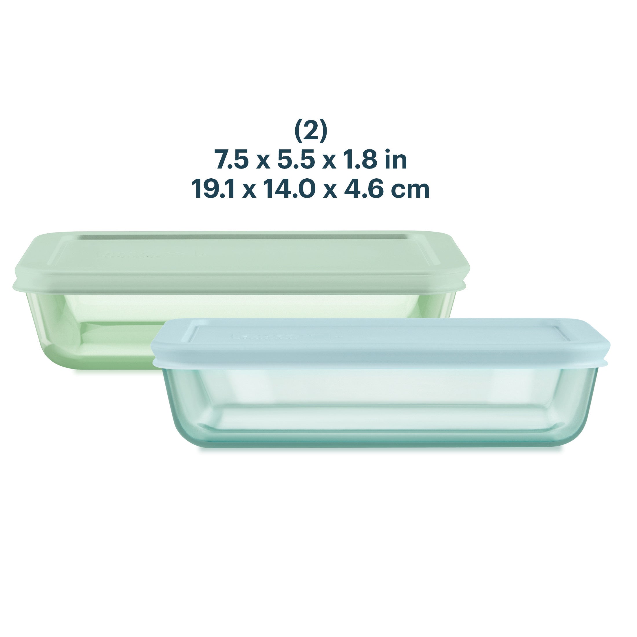 Pyrex® Simply Store® Tinted Glass 3-cup Rectangle Storage Containers, 4-pc Set, Mixed Colors - Image 3
