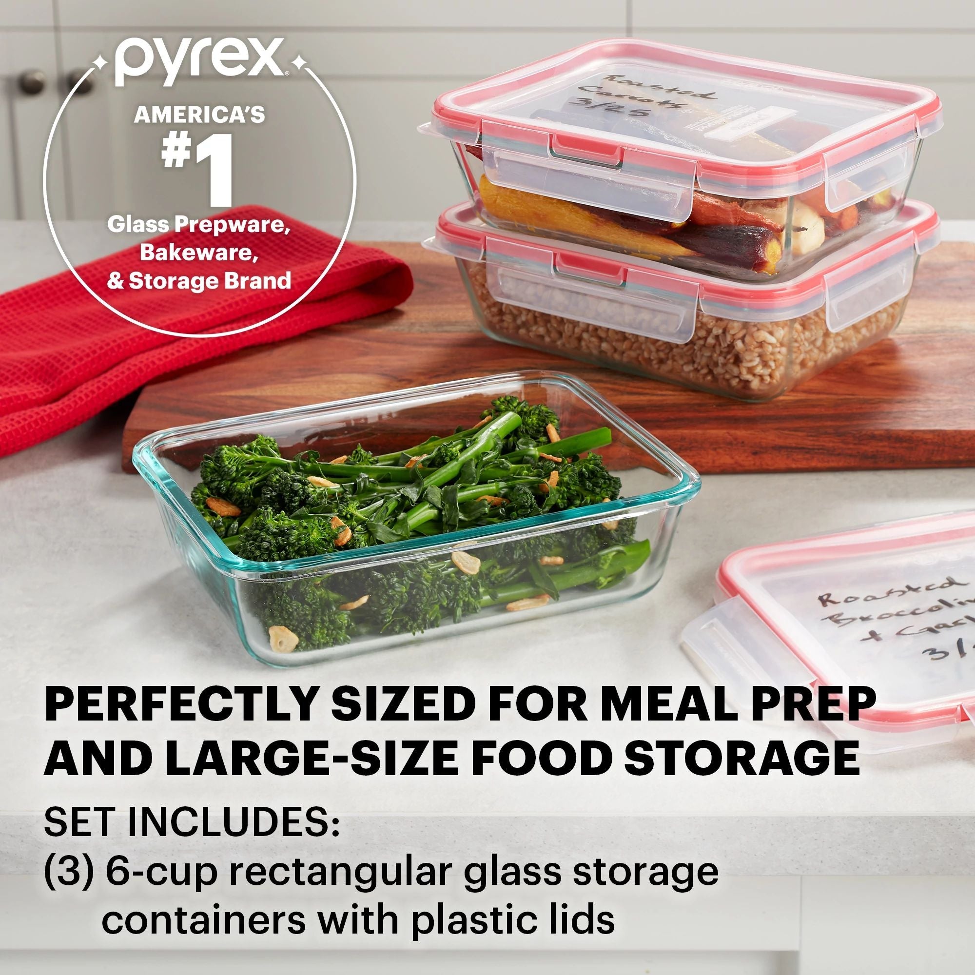 Pyrex® FreshLock™ 6-piece Glass Storage Set - Image 2