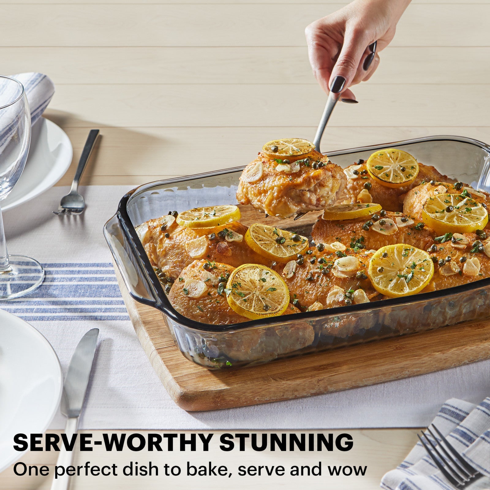 Pyrex® Sculpted Tinted Colors Sculpted Tinted 9" x 13" Baking Dish, Smoke - Image 4