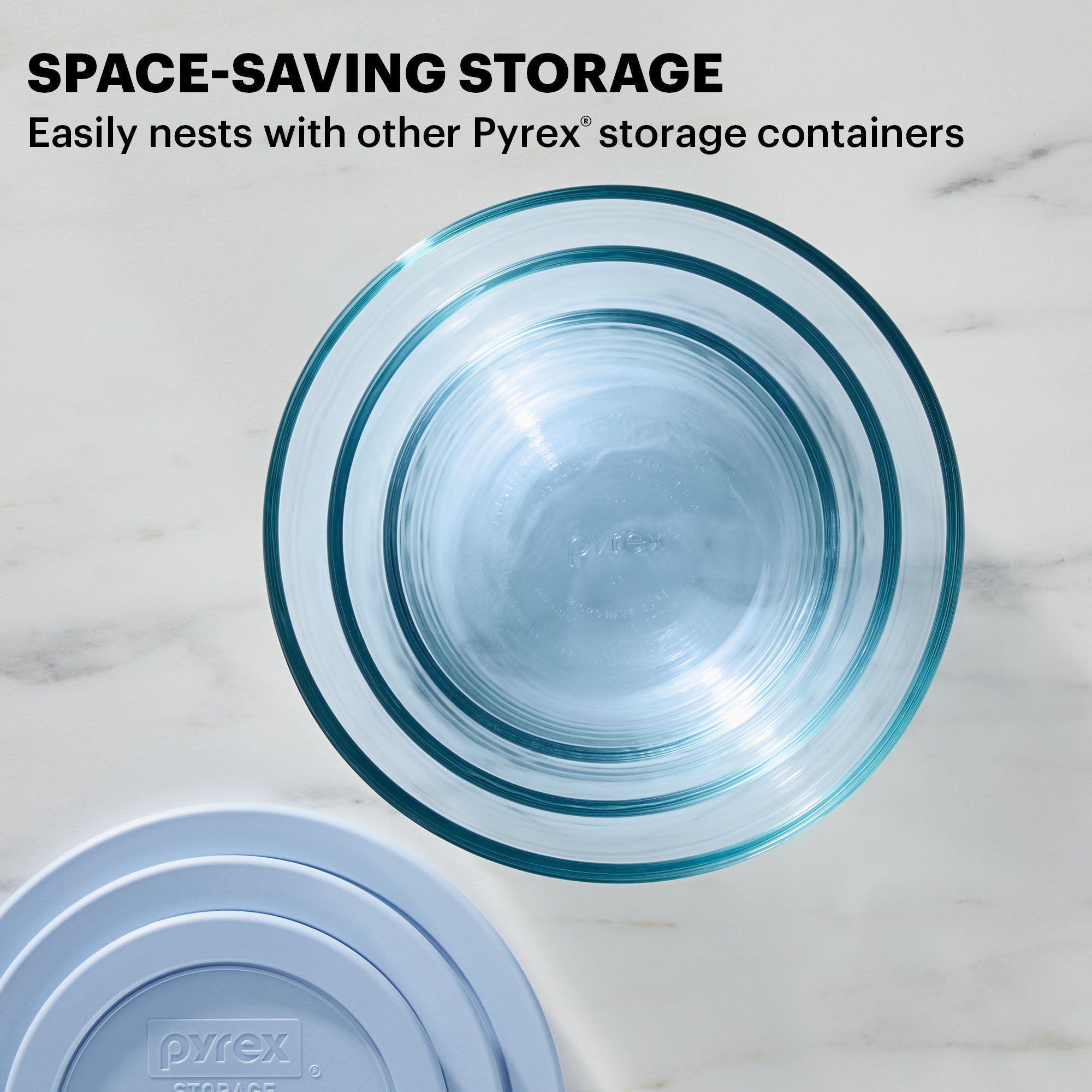 Pyrex® Simply Store® Tinted 12-piece Storage Set with Plastic Lids, Green and Blue - Image 4