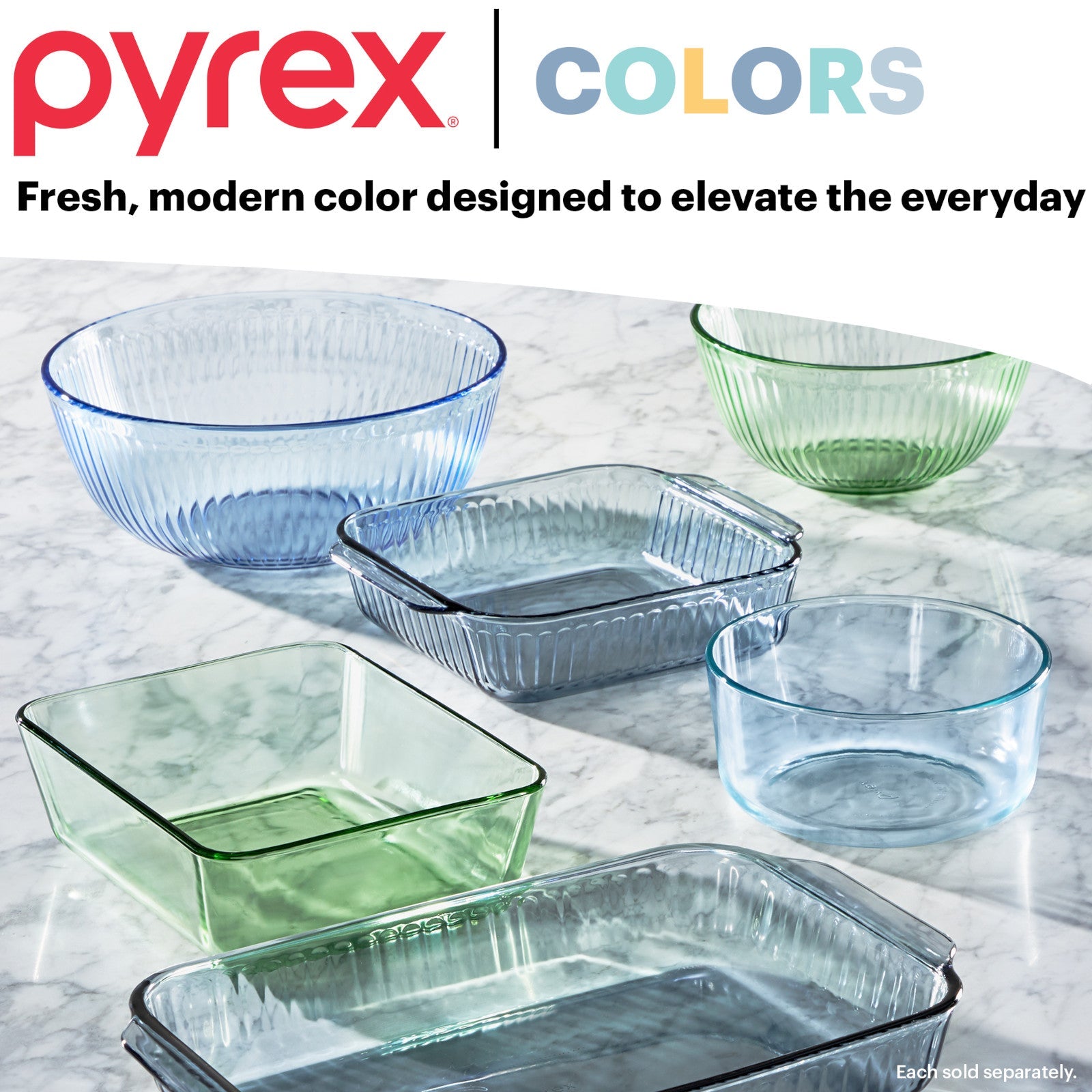 Pyrex® Simply Store® Tinted 4-piece Rectangle Storage Set with Green Plastic Lids - Image 5