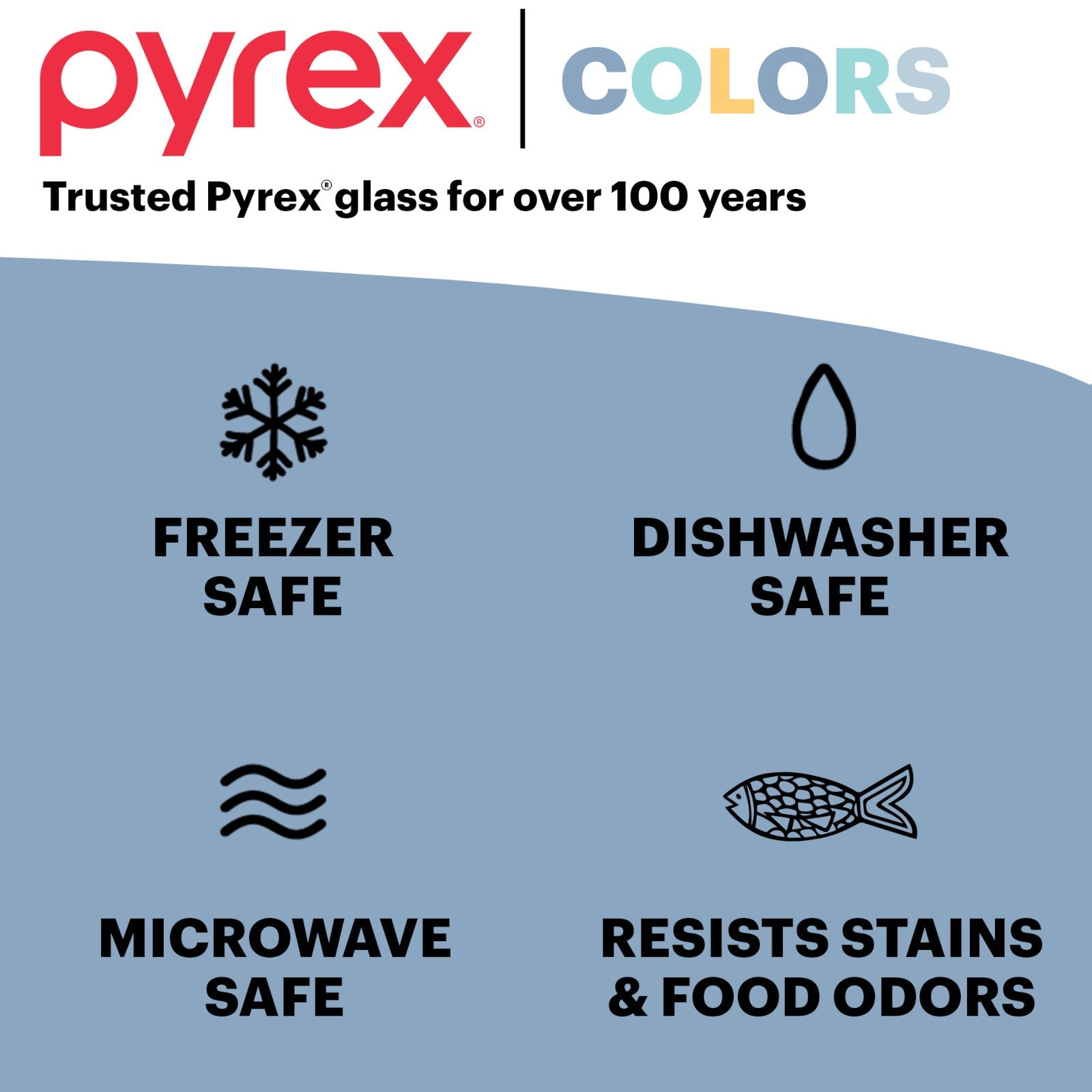 Pyrex® Simply Store® Tinted 12-piece Storage Set with Plastic Lids, Green and Blue - Image 5