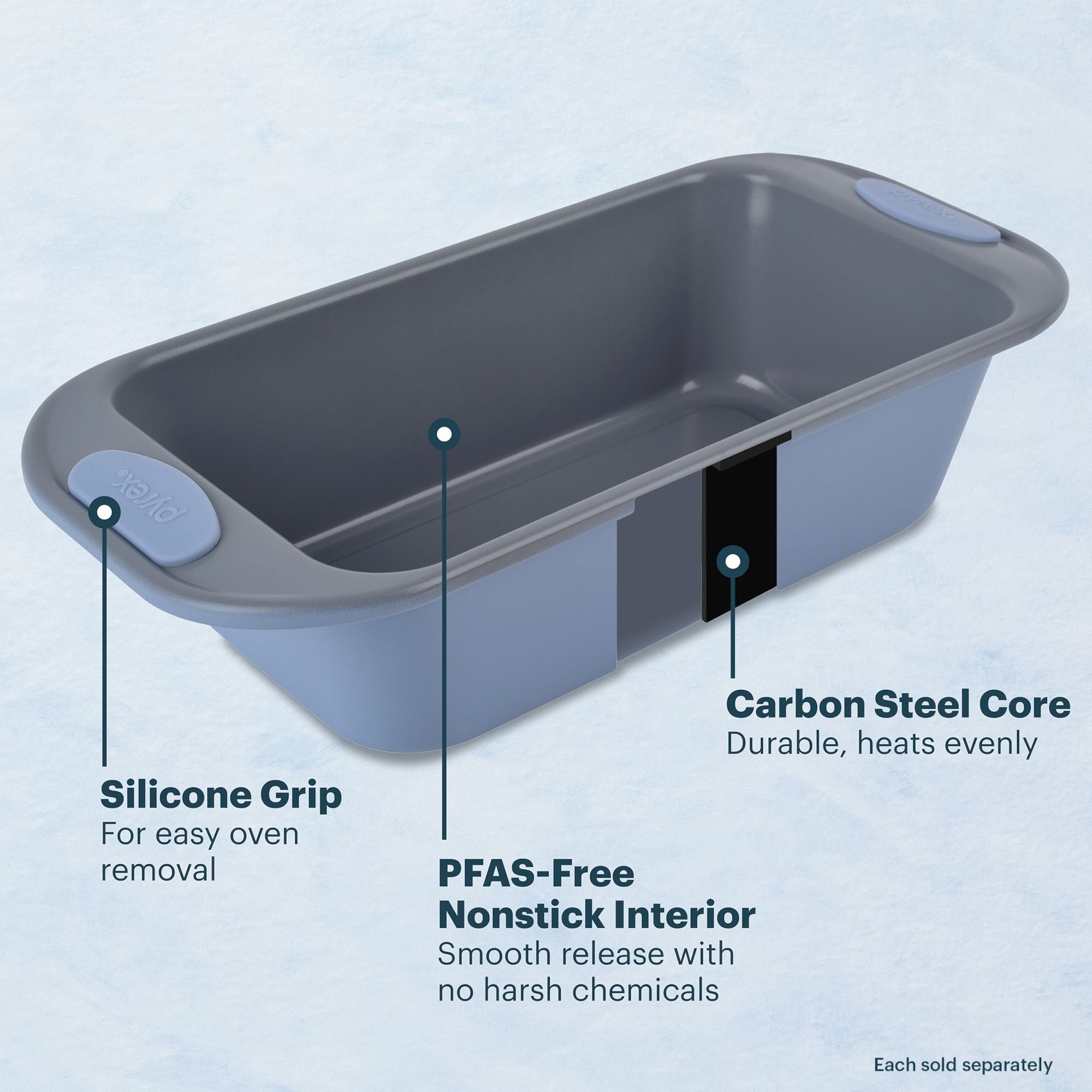 Pyrex® Metal Bakeware 3-Piece Set in Cerulean - Image 3