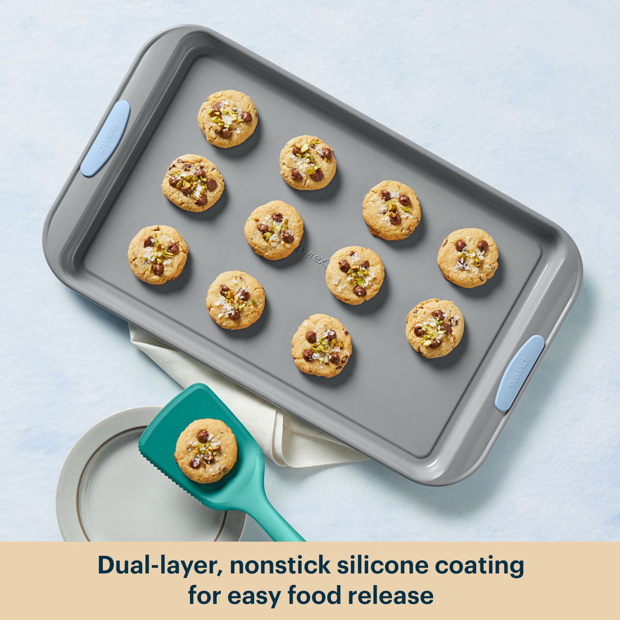 Pyrex® Metal Bakeware 8-Piece Set in Cerulean - Image 4