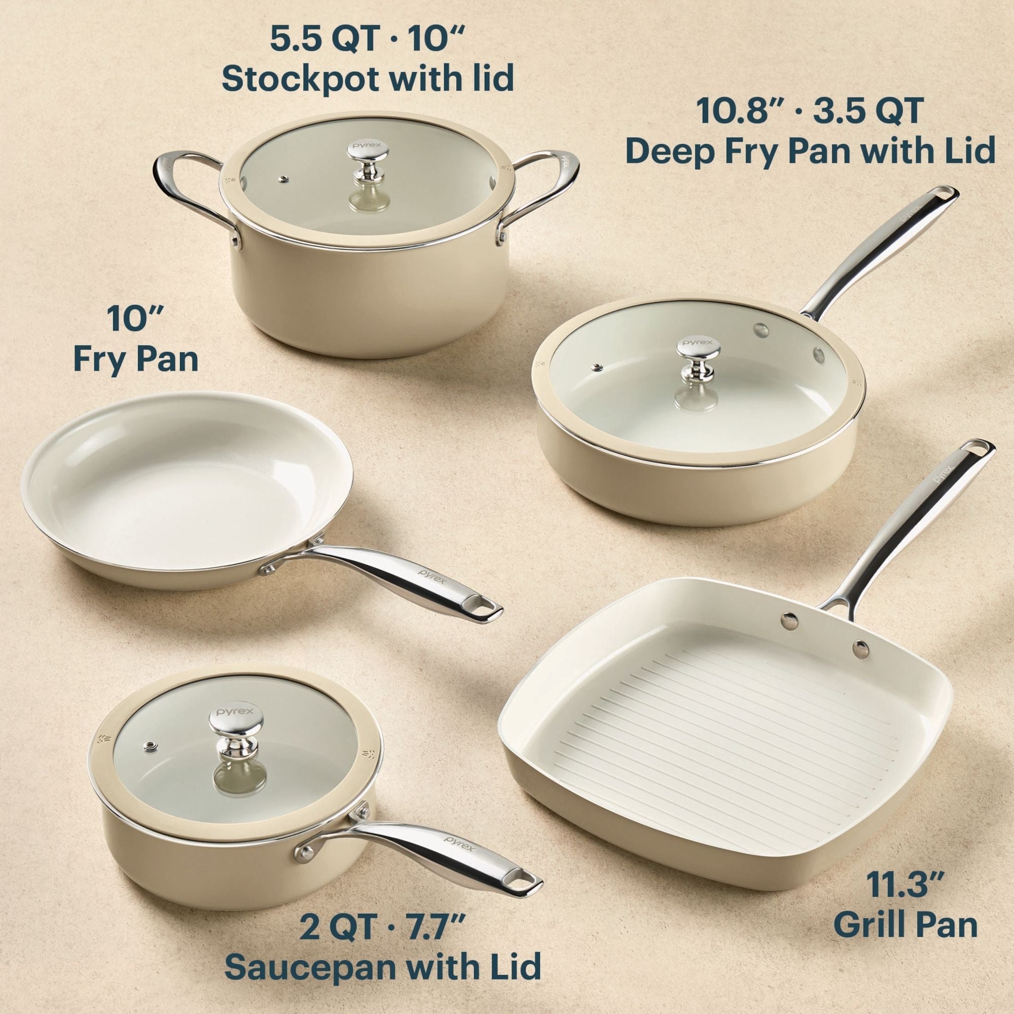 Pyrex® Ceramic Cookware 8-Piece Set - Image 2
