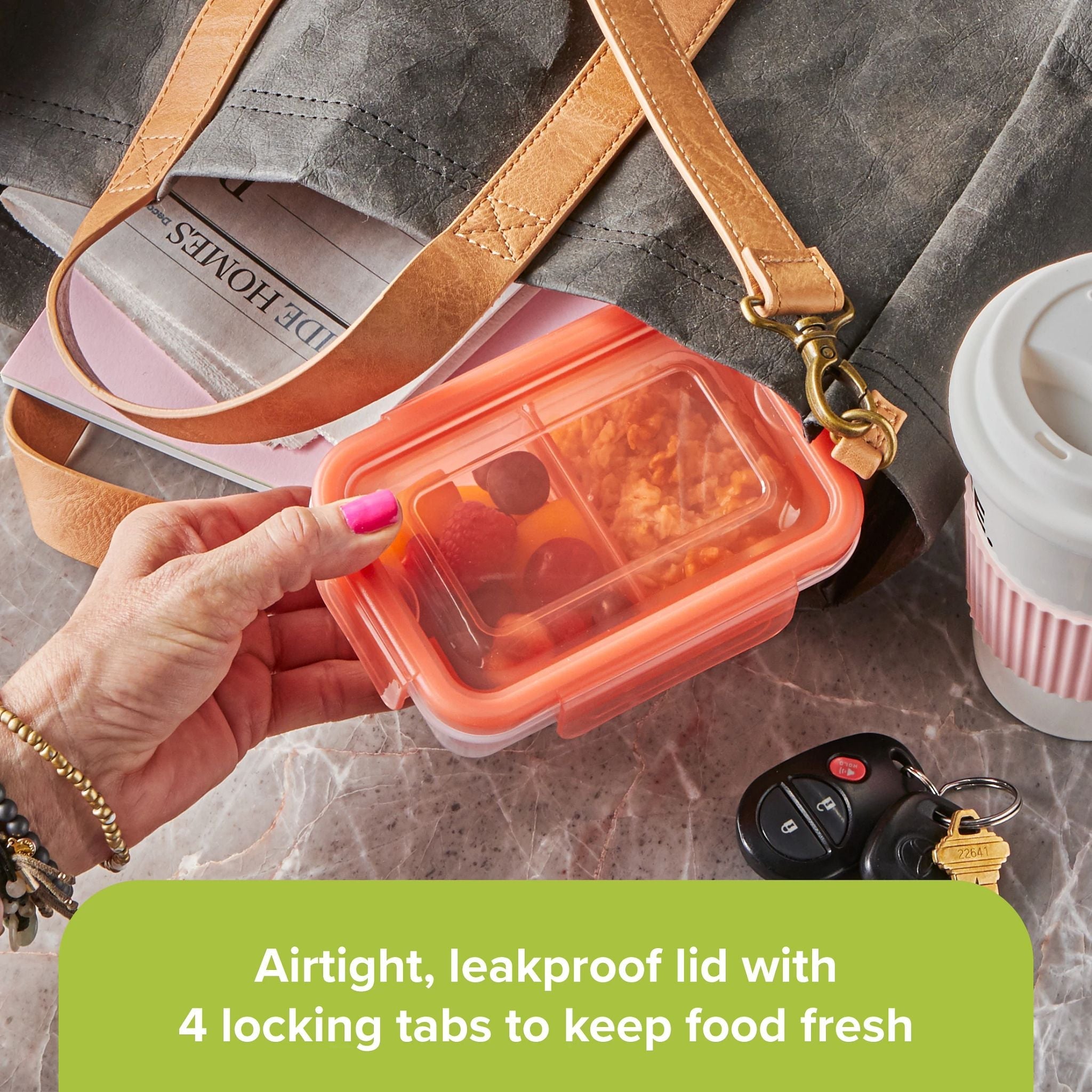 Snapware® Meal Prep Divided: 2-cup Rectangle Storage Container, 2-Section - Image 4