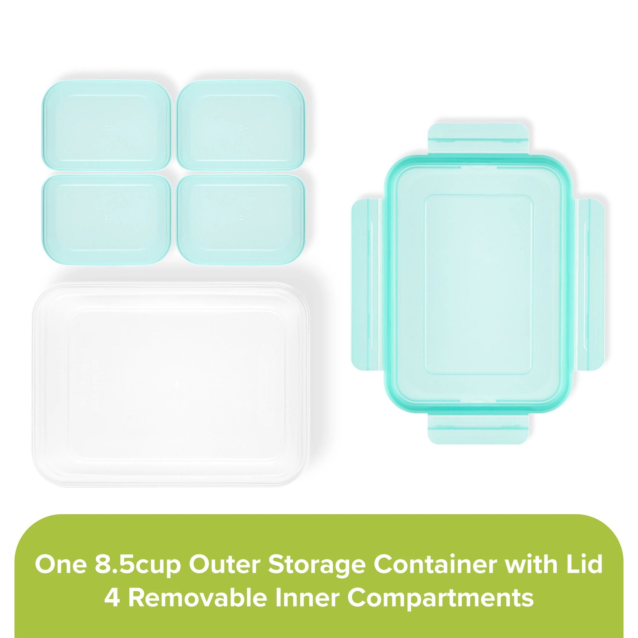 Snapware® Meal Prep Divided: 8.5-cup Rectangle Storage Container, 4-Section - Image 3