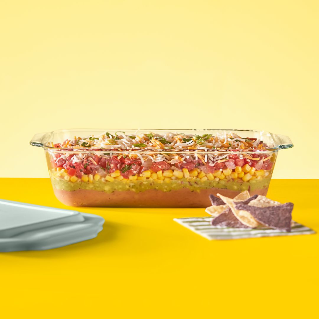 Pyrex® Deep 7 x 11" Rectangle Glass Baking Dish with Sage Green Lid - Image 2