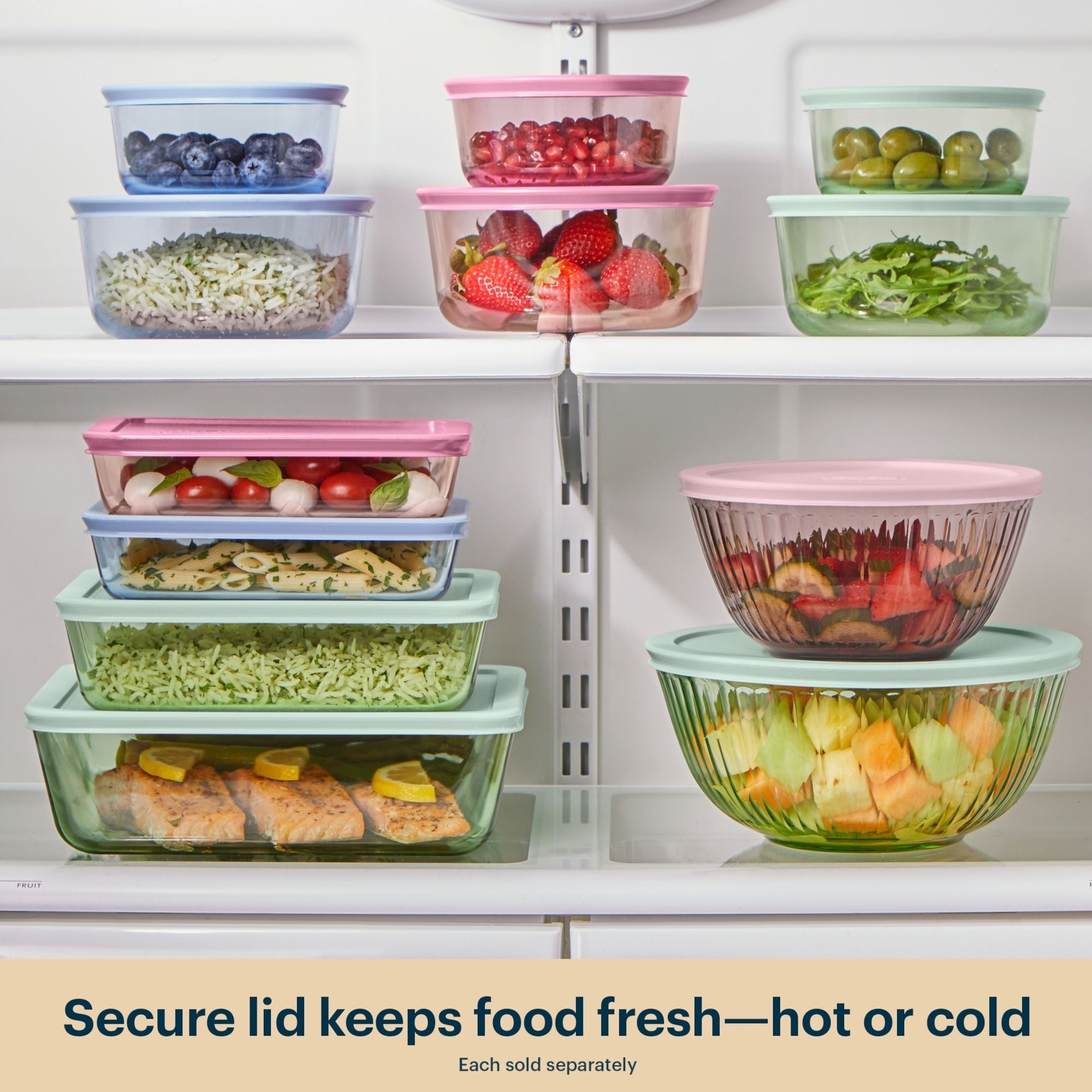 Pyrex® Simply Store® Tinted Glass 4-cup Round Storage Containers, 4-pc Set, Mixed Colors - Image 6